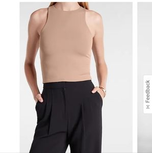 Body Contour Cropped High Neck Tank